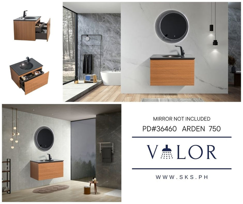 Valor Arden 750 Black Bath Vanity 742x520x450mm