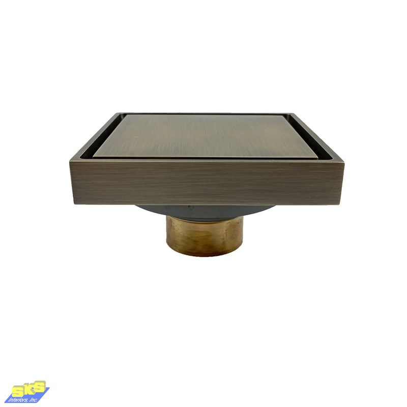 Valor Drain Antique Brass 4x4 inches