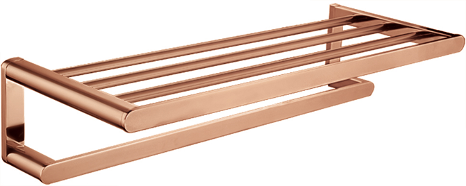 Valor Rafa Double Towel Rack - Brushed Rose Gold