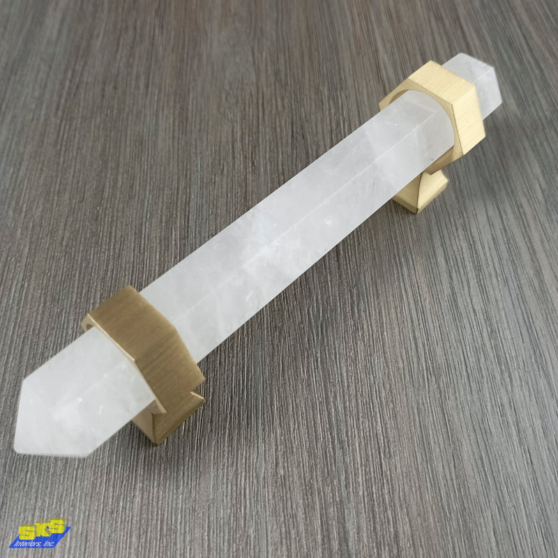 White Crystal Drawer Pull Handle