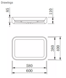 Calyx Cast Basin Truffle  600x400x145mm