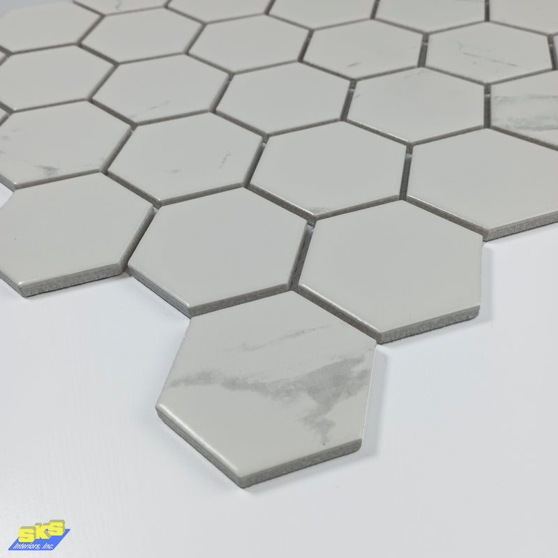 AMARRA Hexagon Marble White 32.5x28.2cm