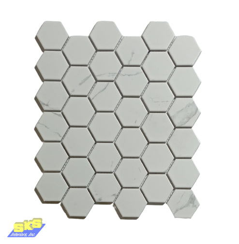 AMARRA Hexagon Marble White 32.5x28.2cm