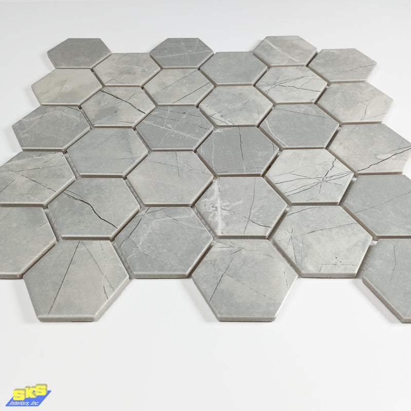 AMARRA Hexagon Marble Grey 32.5x28.2cm