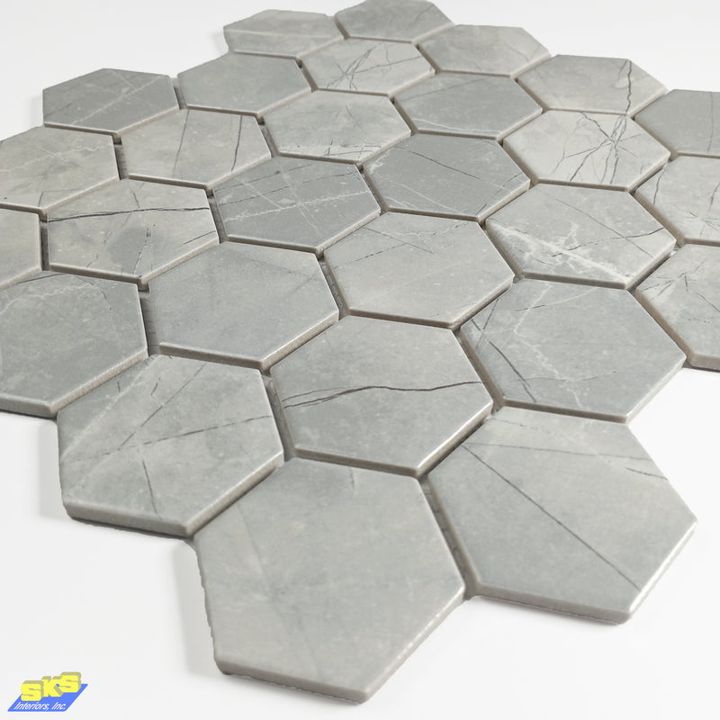 AMARRA Hexagon Marble Grey 32.5x28.2cm