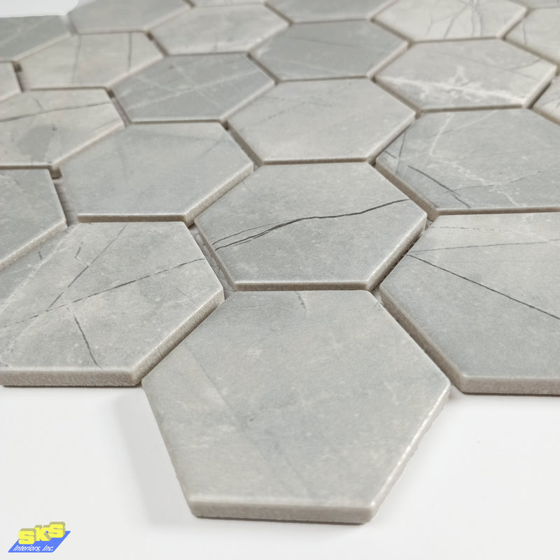 AMARRA Hexagon Marble Grey 32.5x28.2cm