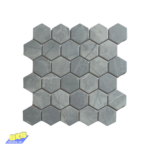 AMARRA Hexagon Marble Grey 32.5x28.2cm