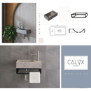 Calyx Cast Basin set Mini Industrial Set Concrete Antique Gray