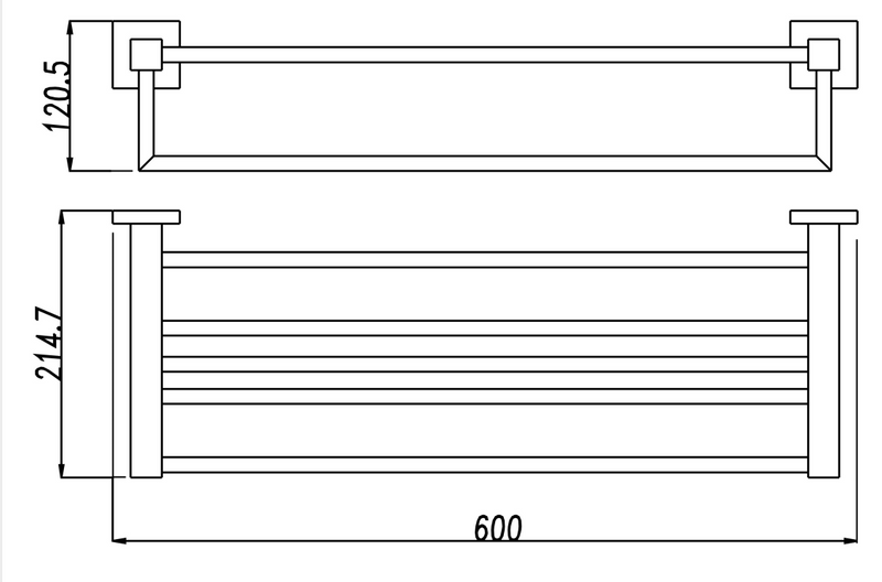 Valor Jakari Double Towel Rack Chrome