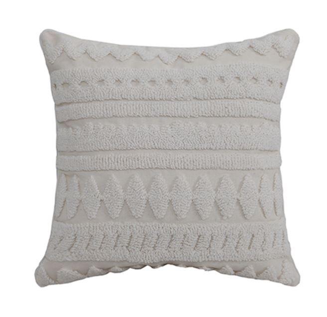 Harper Boho Throw Pillow Cover - Neutral 45x45