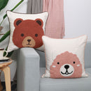 Bear Hugs Throw Pillow Cover - Salmon 45x45