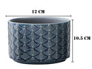 Art Deco Scale Pot (Blue) 12X12X10.5CM