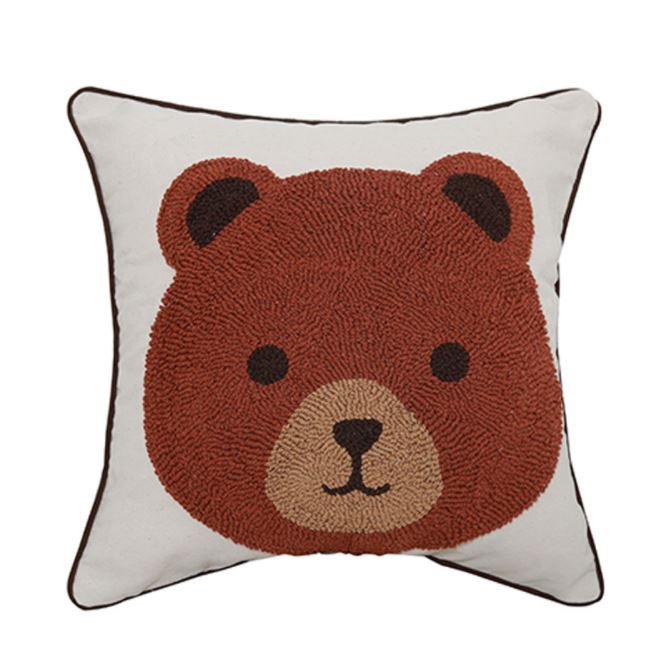 Bear Hugs Throw Pillow Cover - Brown 45x45
