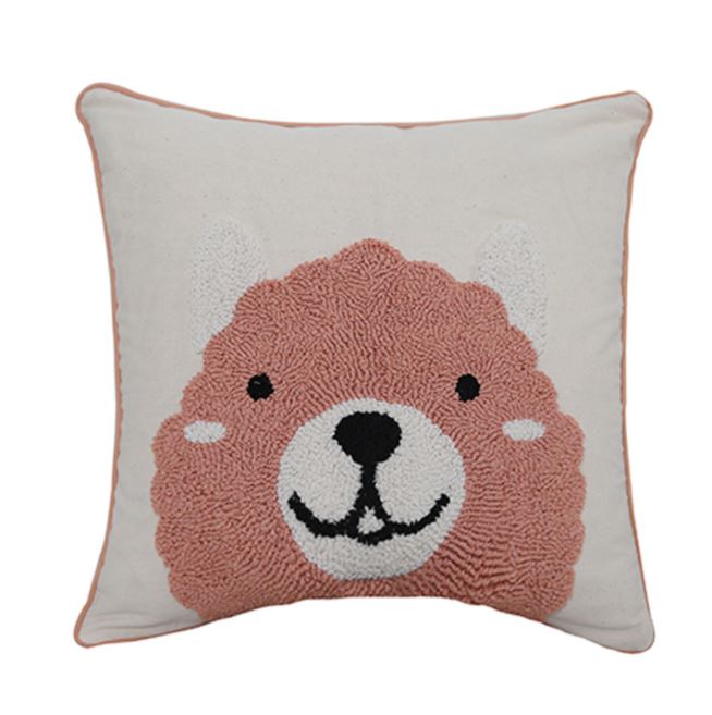 Bear Hugs Throw Pillow Cover - Salmon 45x45