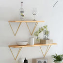 Geo Wall Hung shelf Short Wood Gold