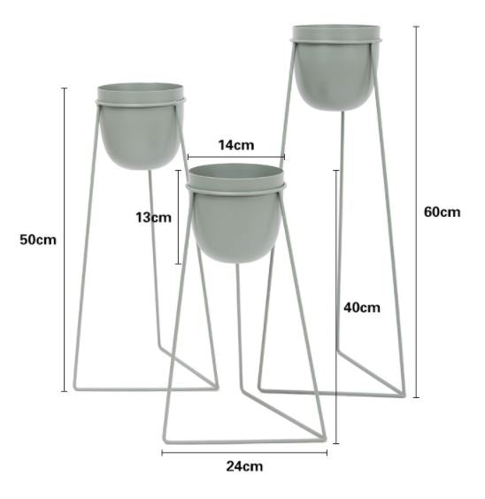 Tiffany Metal Planter (Set of 3)