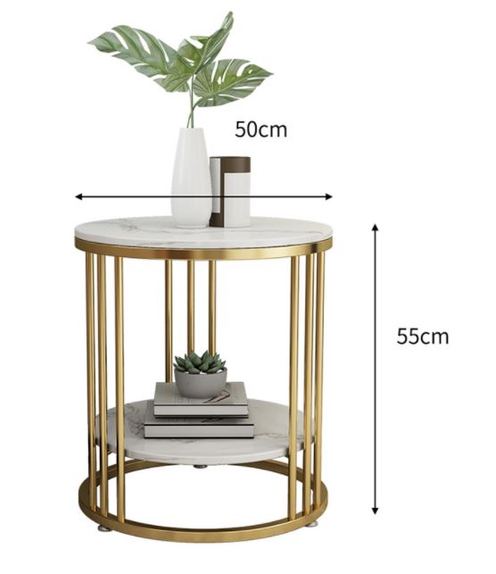 Dakota Side Table White Gold