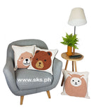 Bear Hugs Throw Pillow Cover - Brown 45x45