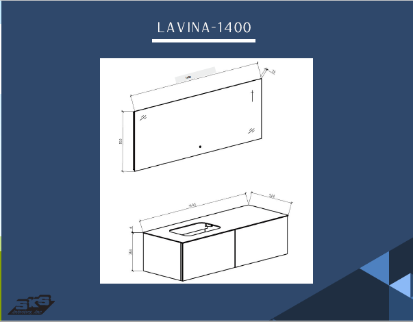 Valor Lavina 1400 Bath Vanity