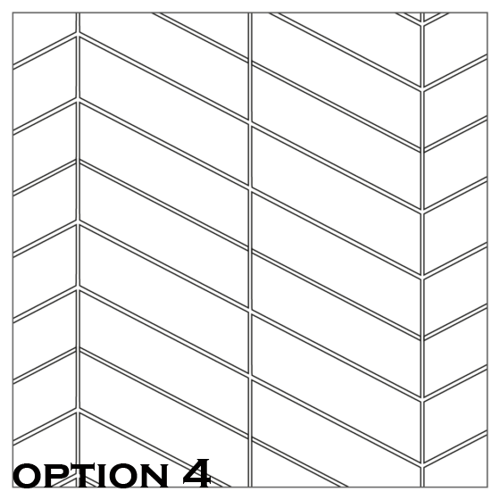 ^Equipe Chevron Series 5.2x18.6cm White Right