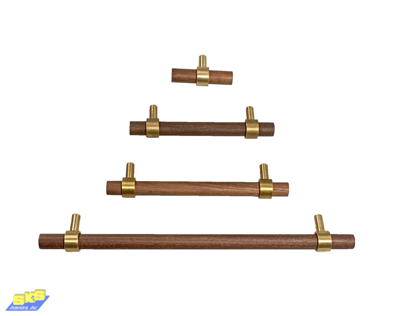 Sienna Drawer Pulls Wood Gold 60mm